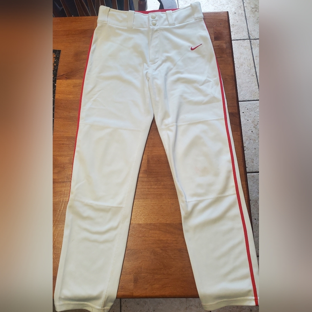 White and Red Striped Jogger Sweatpants